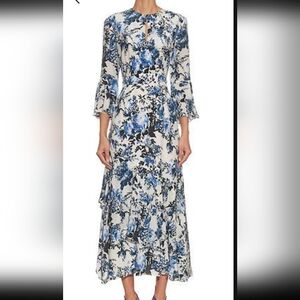 Not For Sale ERDEM  V-Neck Bell Sleeve Florence Dress 12 Retail 4000